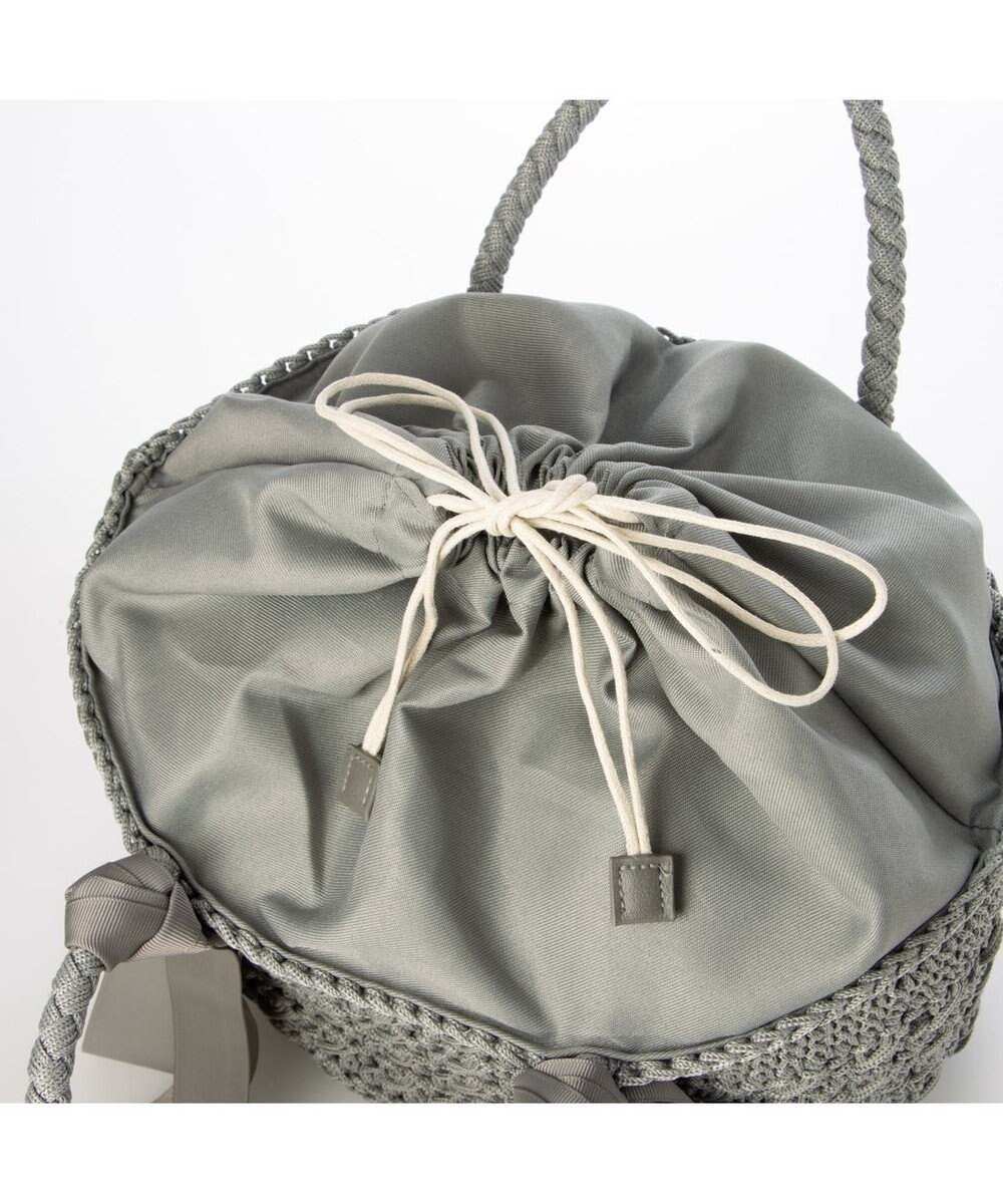 UNBILLION カシュカシュ cachecache / 下がりグログラン柄編みトート カゴバッグ 