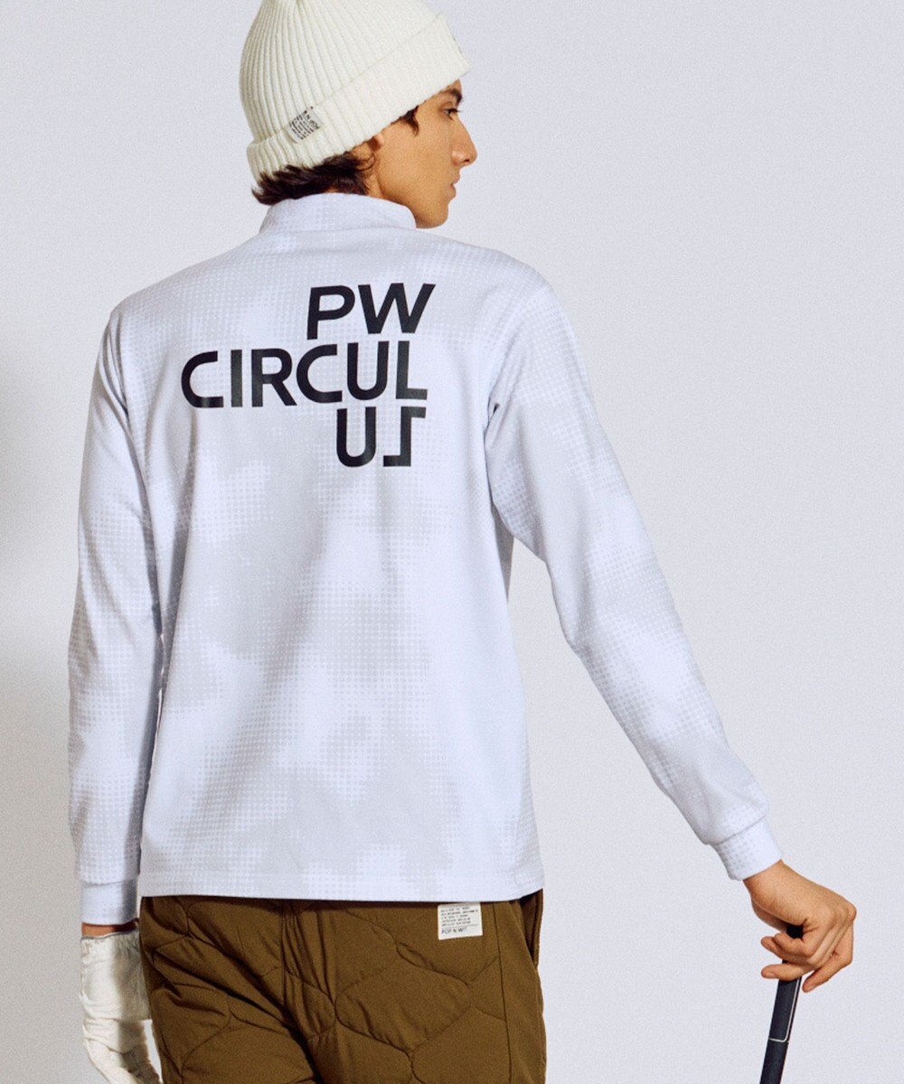 PW CIRCULUS 【裏起毛であたたか】【MEN】Dot camouflage ロングスリーブモックネックT ゴルフ 