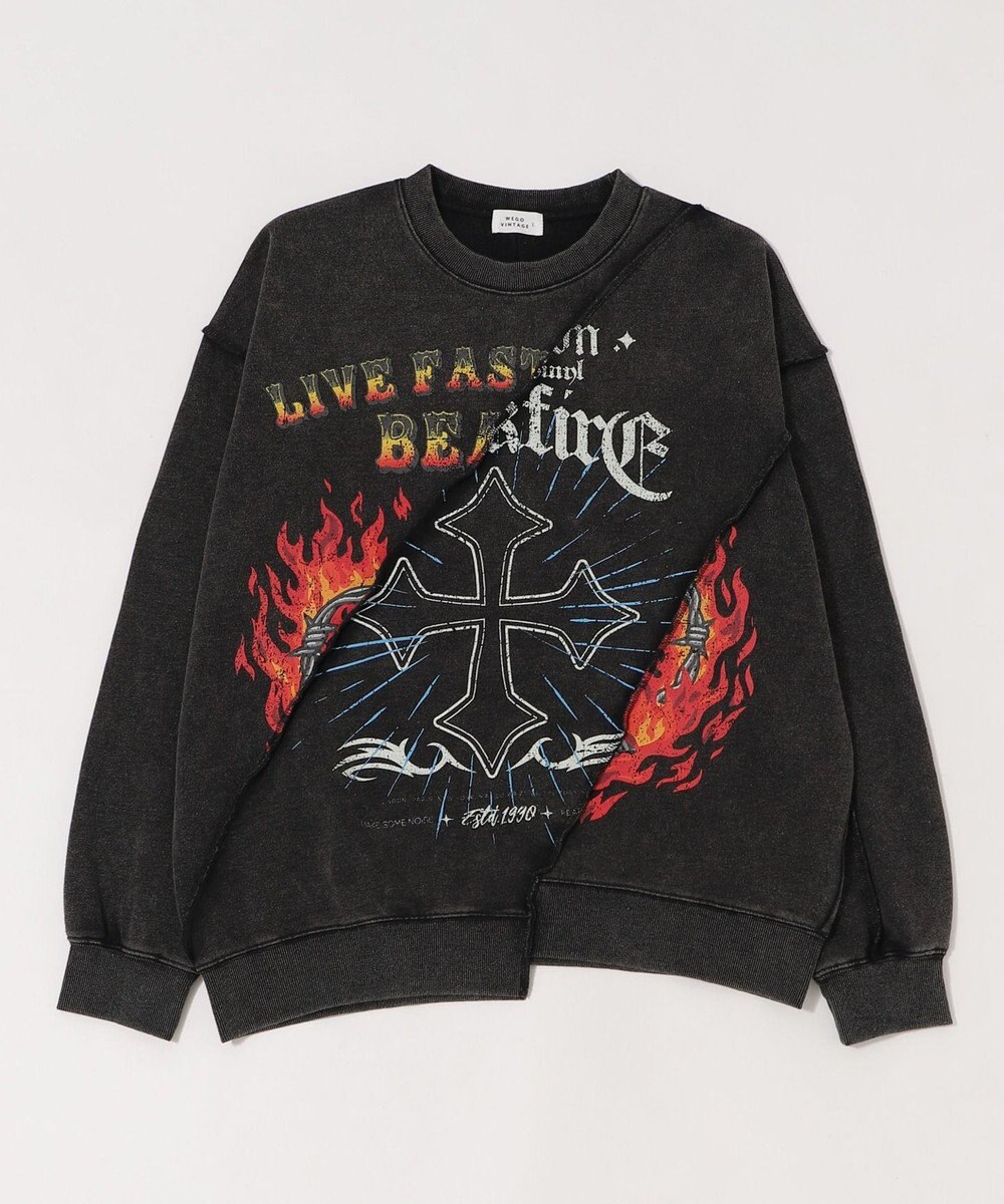WEGO 【ユニセックス着用ITEM】ヴィンテージグラフィックドッキングプルオーバー 
