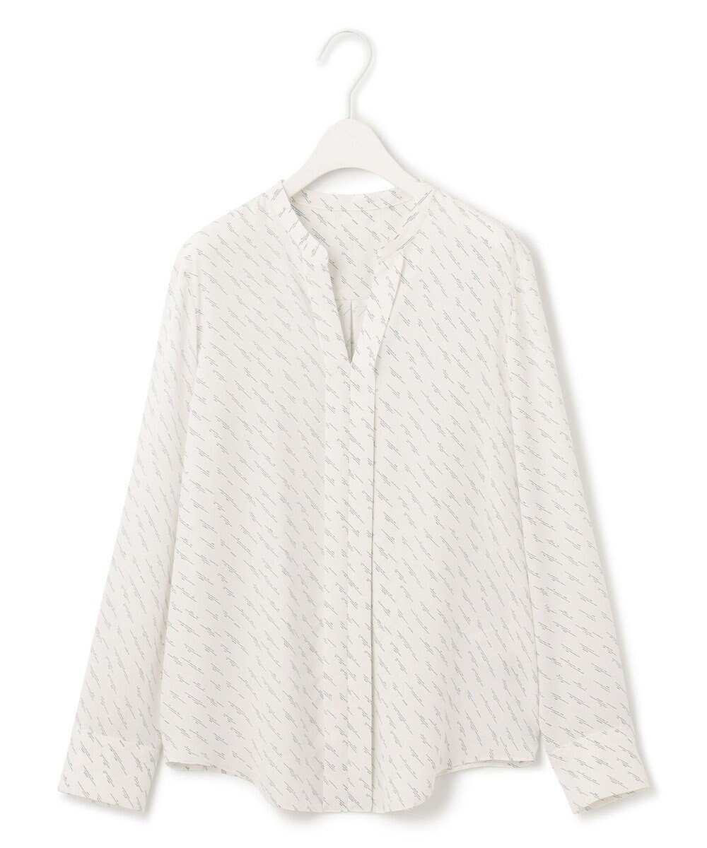 ICB 【洗える・UVケア】BackSatinAmunzen キーネックブラウス 