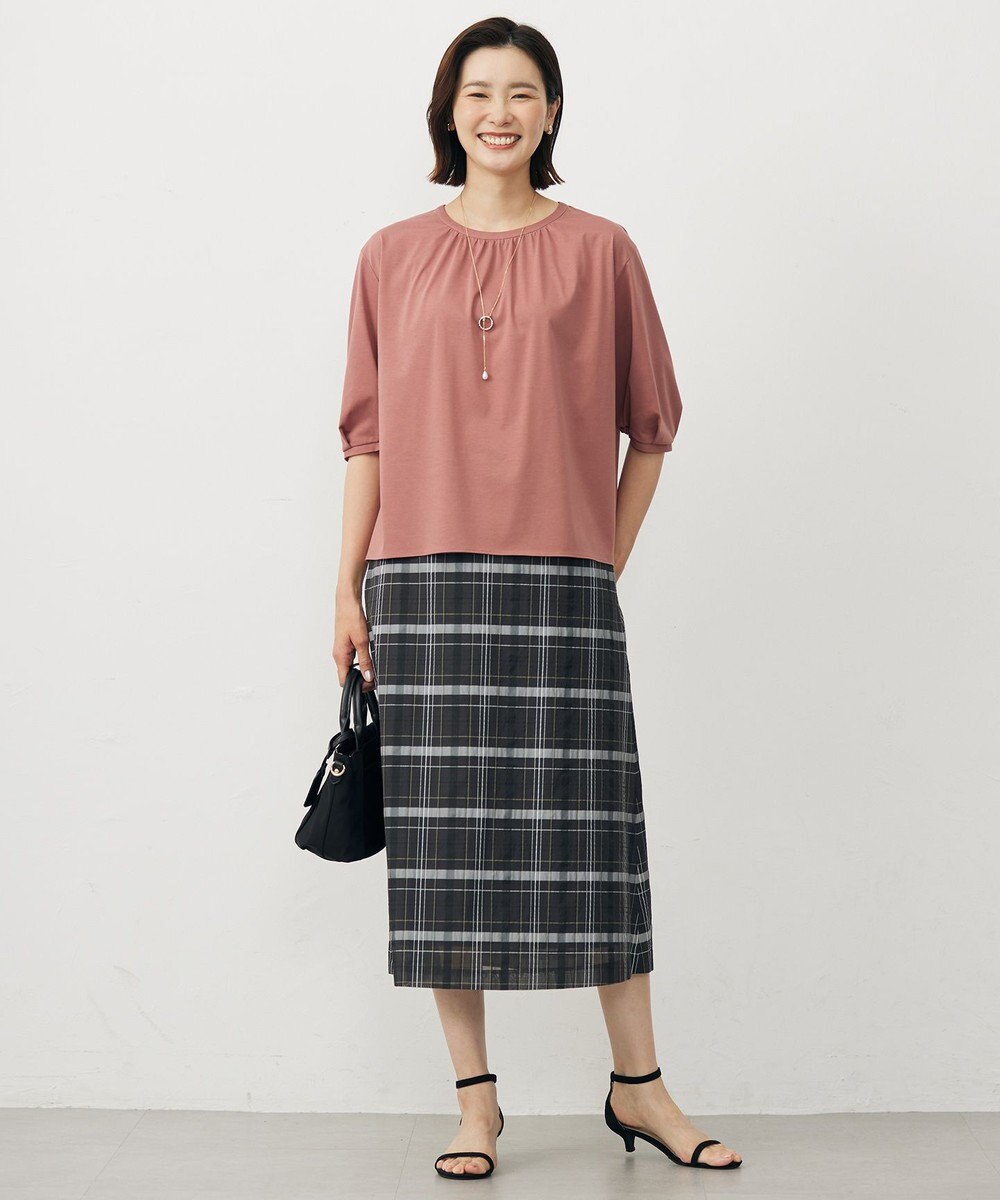 J.PRESS LADIES L 【洗える】シアーチェック スカート 