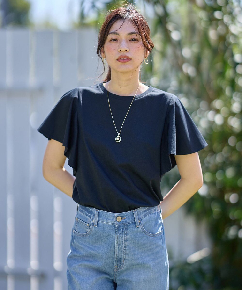 ANY L 【洗濯機可/接触冷感/UVケア】ソロナフリルスリーブプルオーバー 