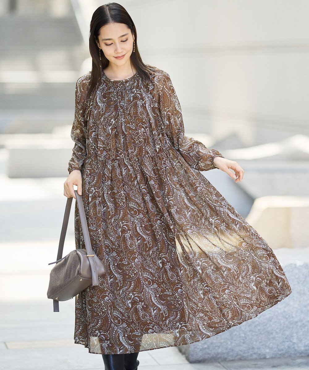 自由区 L 【SHIHOさん着用】ペイズリープリント ワンピース 