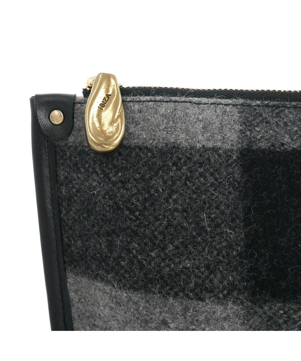 IBIZA プエブロ　ウール/牛革　ポーチ 