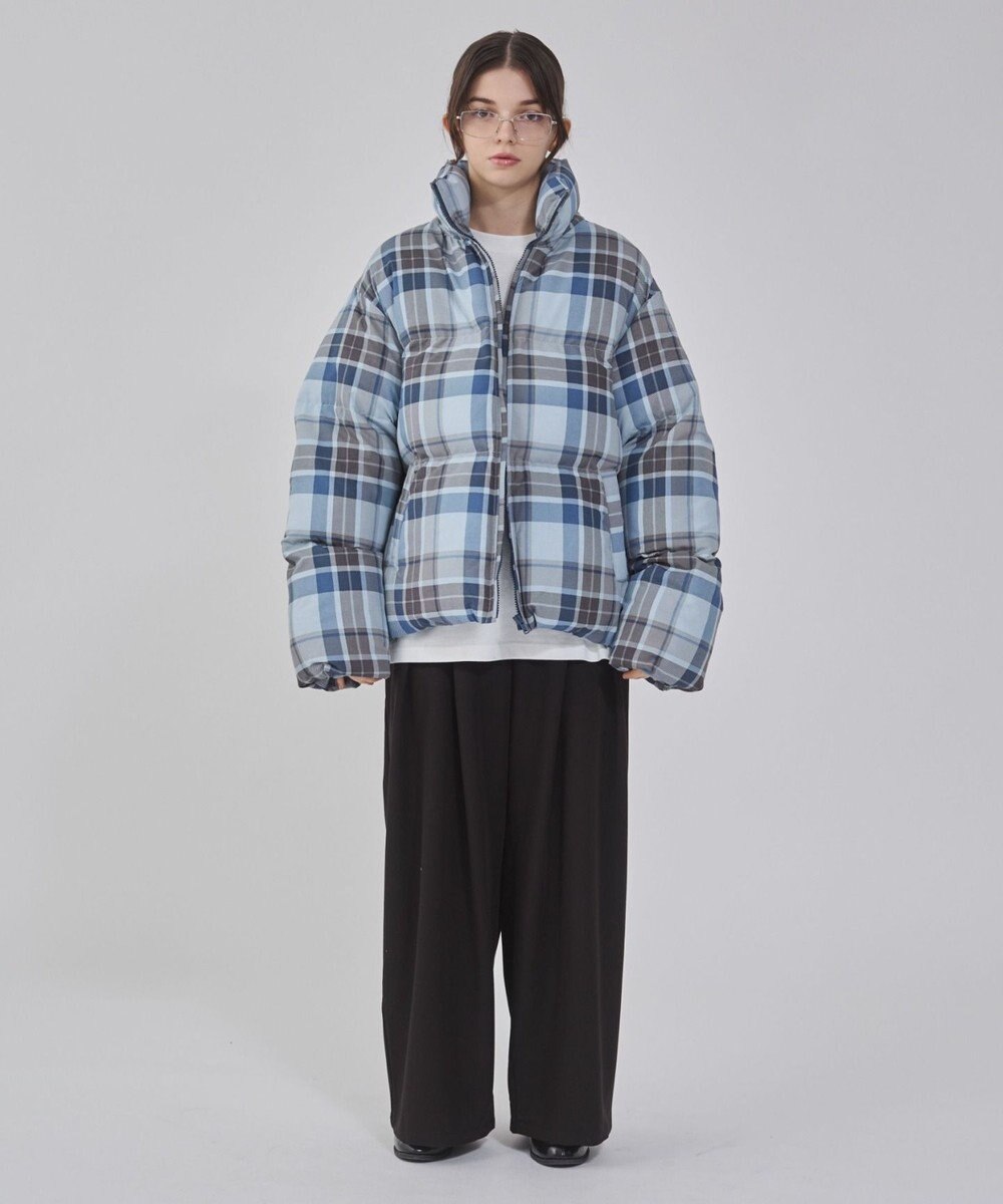 WEGO 【ユニセックス着用ITEM/MLサイズ展開】チェックパファーブルゾン 