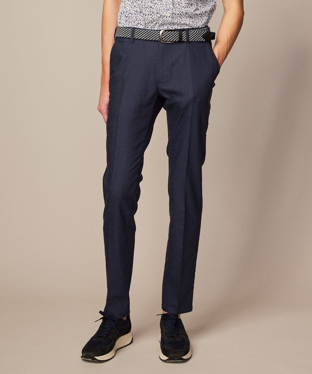 JOSEPH ABBOUD 【ウエストも伸びる！/ストレッチ】ミックスリネンシャンブレーパンツ 