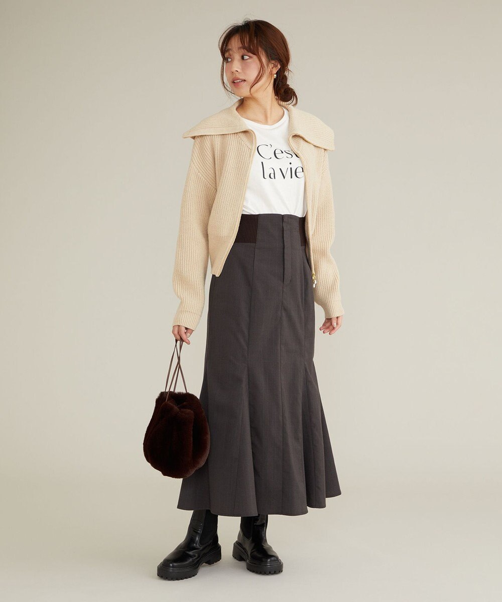 Feroux 【洗える・古畑星夏さん着用】フルジップ ニット 