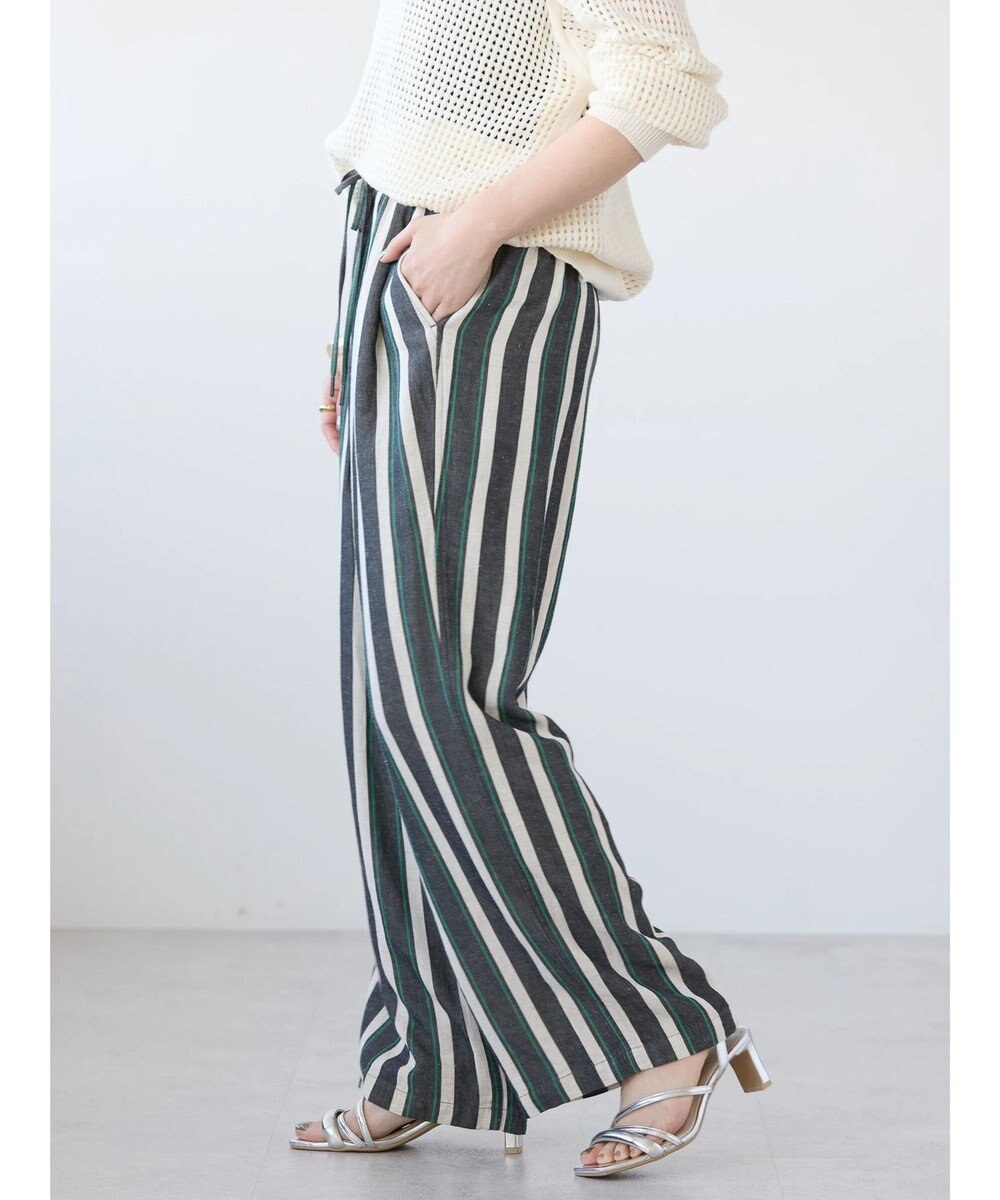 AMERICAN HOLIC 接触冷感リネンブレンドワイドパンツ 