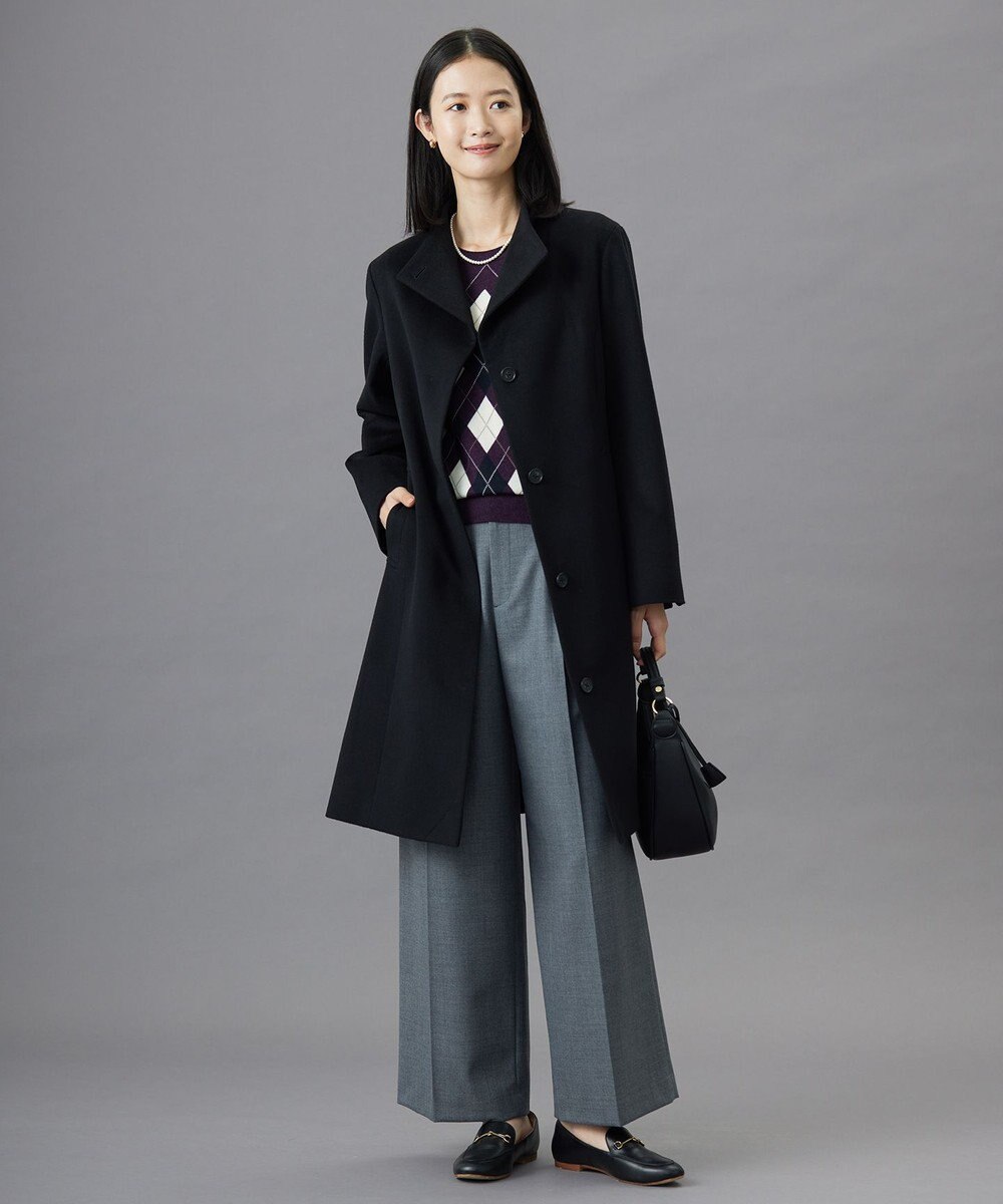 J.PRESS LADIES L Super150sAZAMIビーバー スタンドカラー コート 