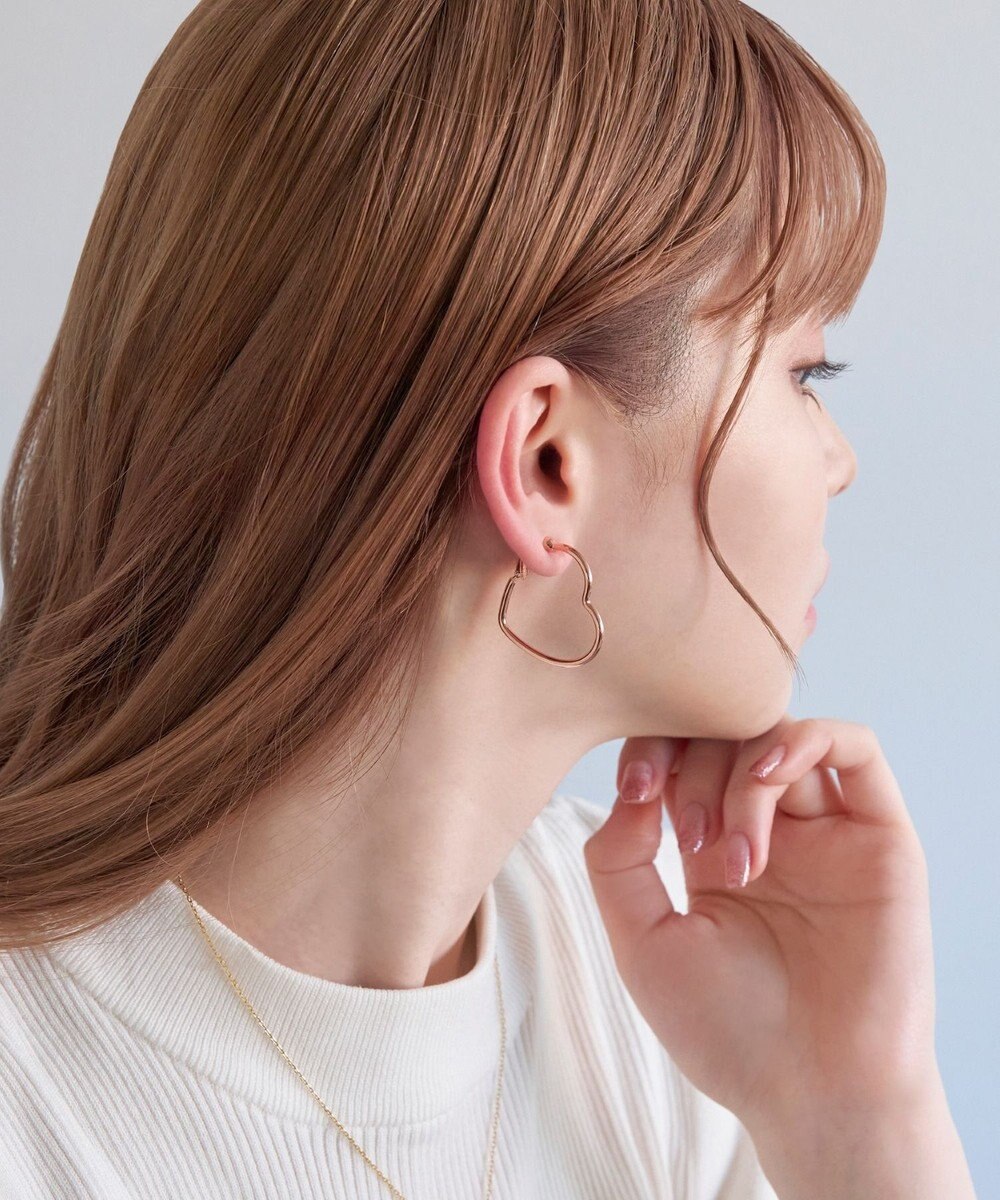 Phoebe ビックオープンハートイヤリング　ローズゴールド 