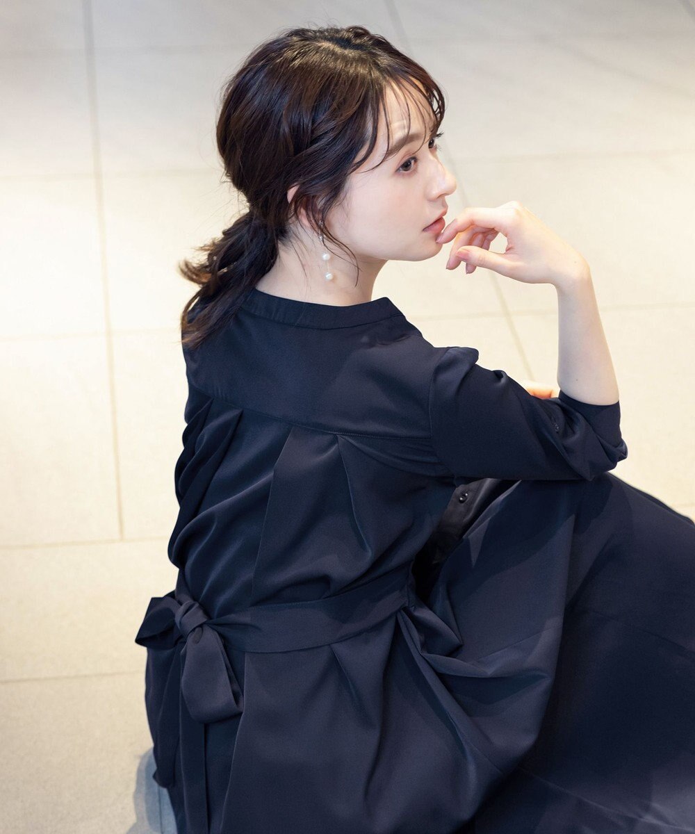 Tiaclasse 【新色追加・洗える】バックリボン前開きワンピース 