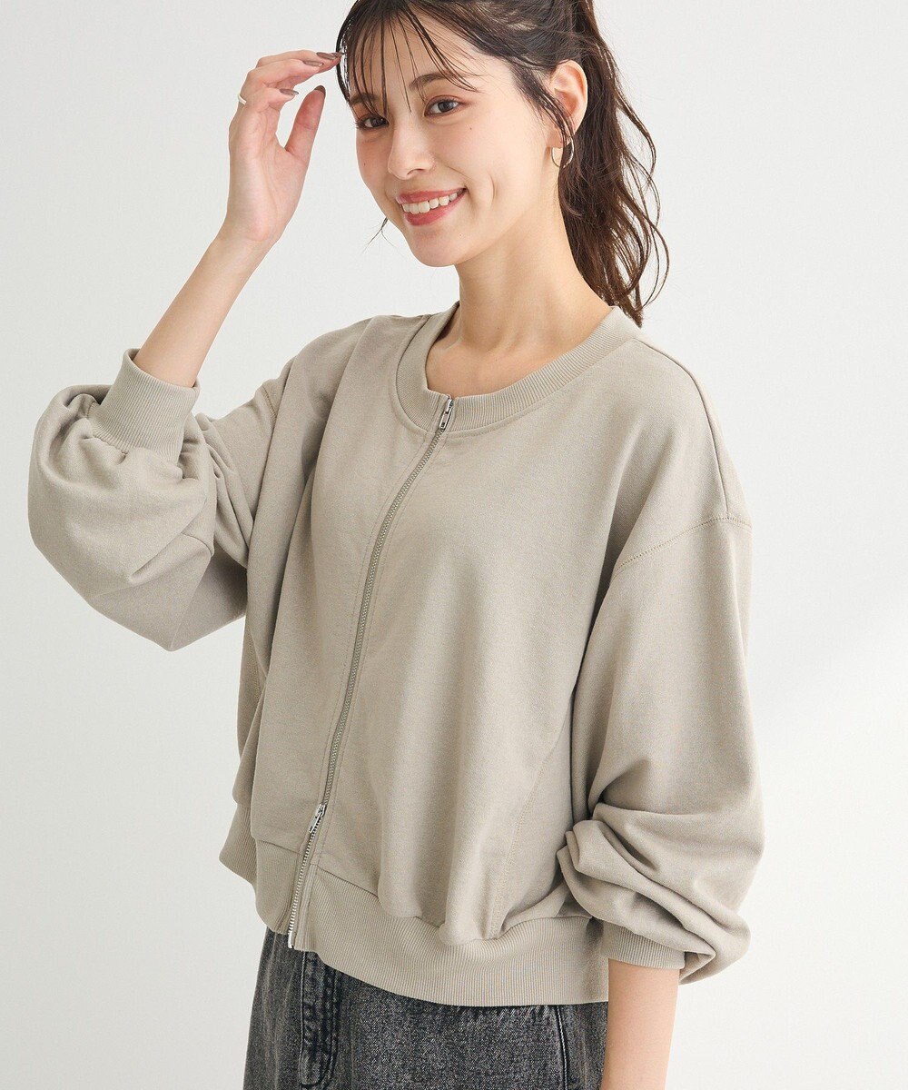 Green Parks ウ゛ィンテージ風ｚｉｐ裏毛カーディガン 