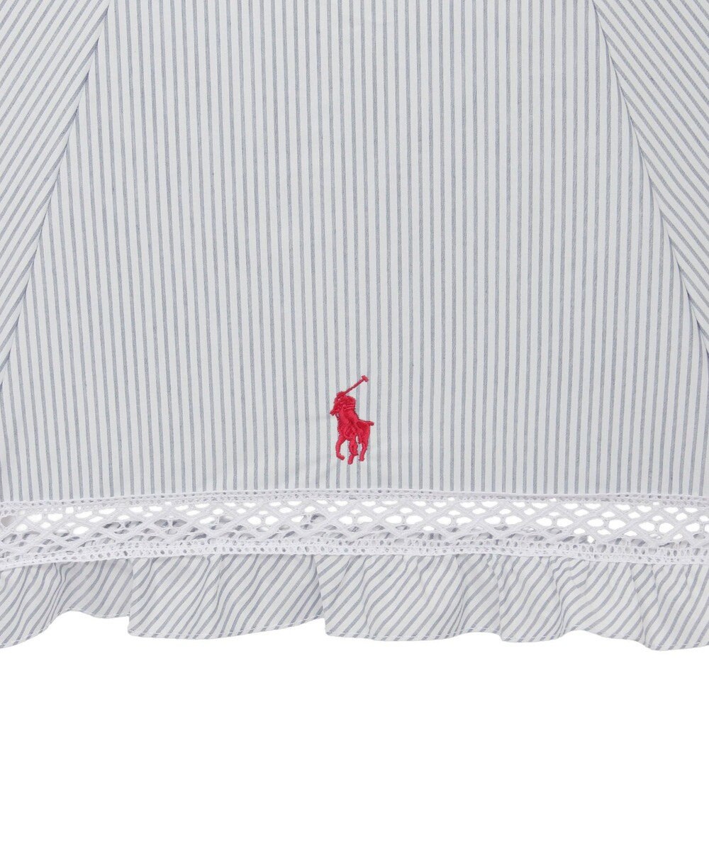 MOONBAT 【遮光/晴雨兼用日傘】POLO RALPH LAUREN(ポロ ラルフローレン) ストライプフリル 折りたたみ傘 楽折 遮熱 UV 