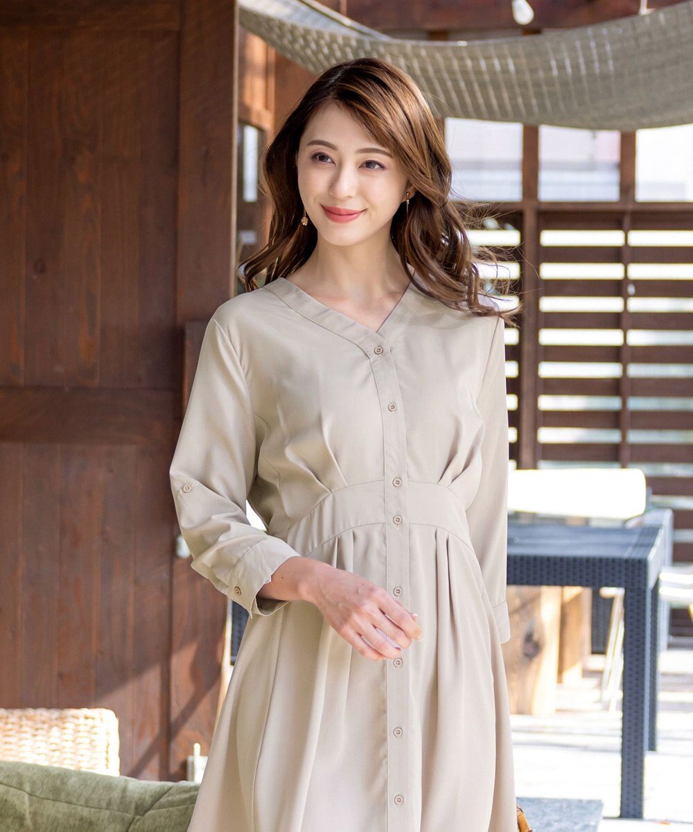 Tiaclasse 【新色追加・洗える】バックリボン前開きワンピース 