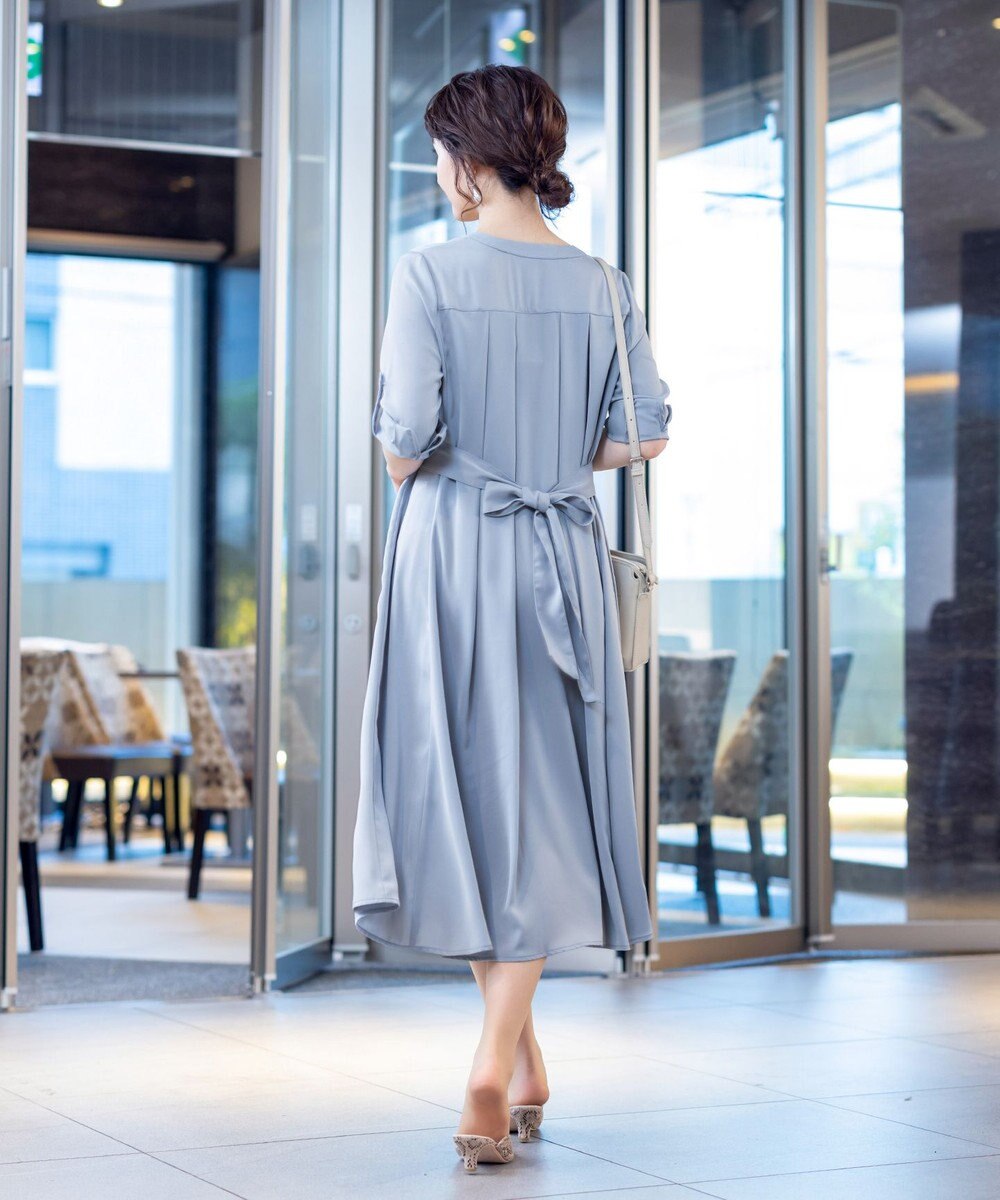 Tiaclasse 【新色追加・洗える】バックリボン前開きワンピース 