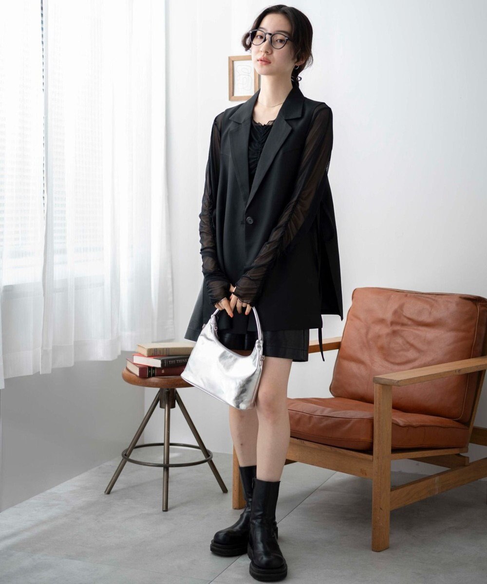 WEGO サイドリボンテーラードベスト 