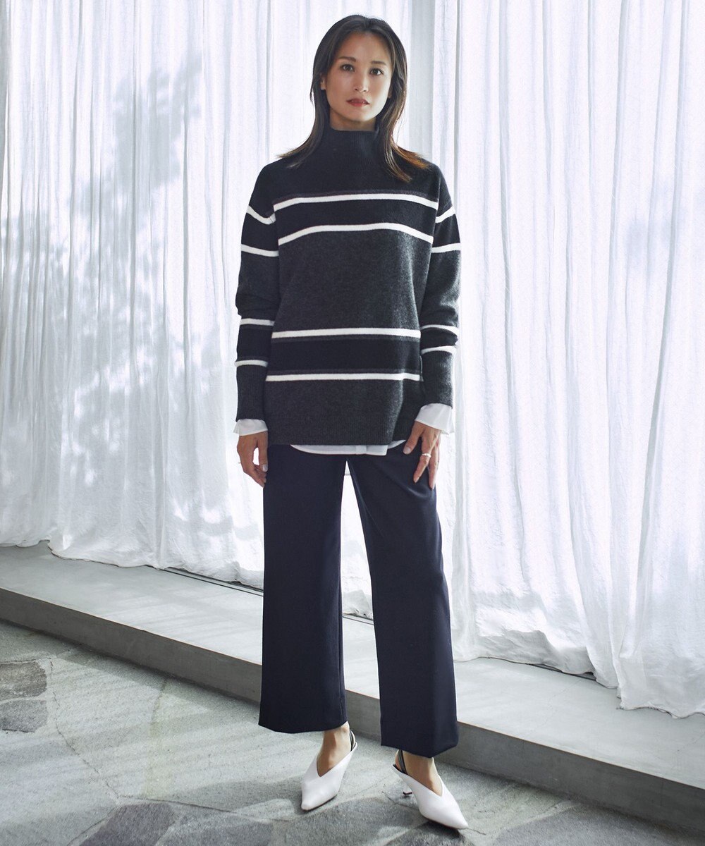 ICB 【洗える】 ウォッシャブルウールジャージー ワイドパンツ 