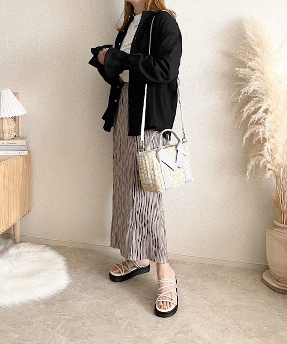 LA BAGAGERIE 【maison vert】 【ペーパー素材・多収納】リボンハンドル2WAYかごバッグ 