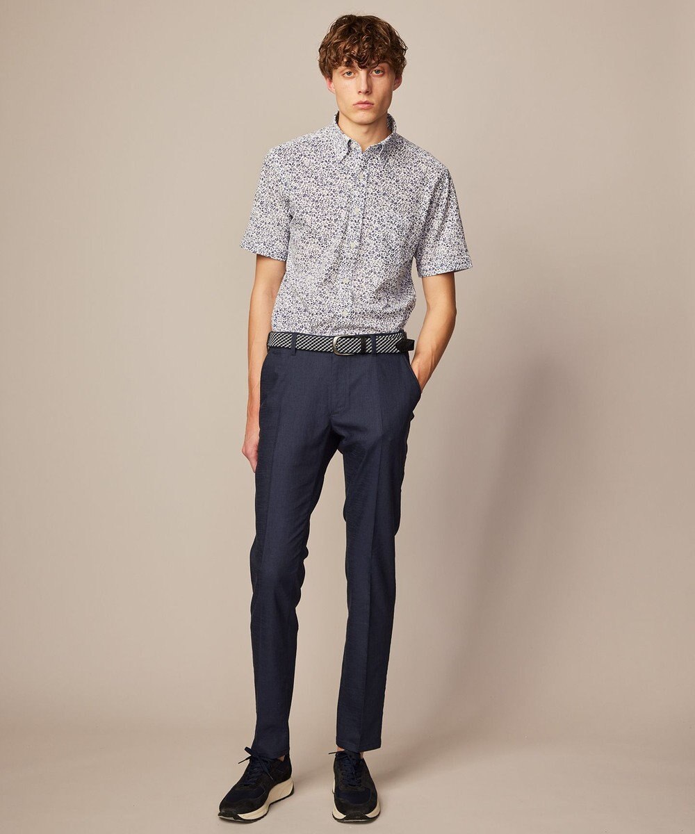 JOSEPH ABBOUD 【ウエストも伸びる！/ストレッチ】ミックスリネンシャンブレーパンツ 