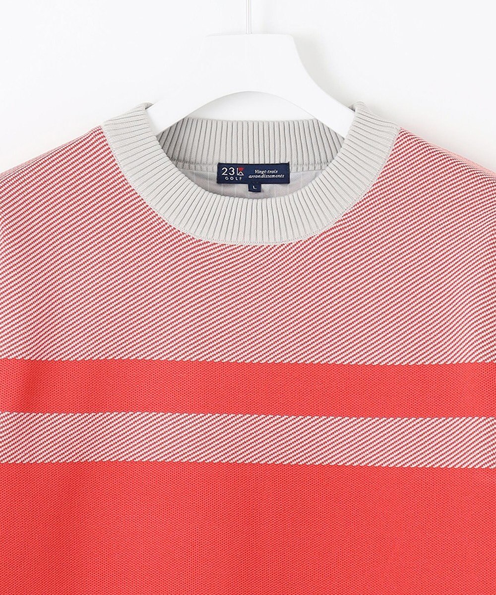 23区GOLF 【MEN】【洗える】カラーブロック 裏付き ニット 