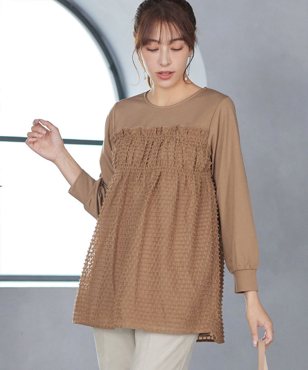 Tiaclasse ポンチ×ジャガードドッキングチュニック 