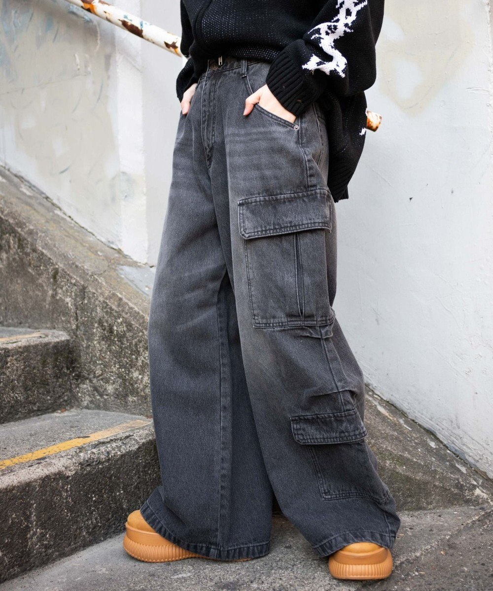 WEGO ヴィンテージウォッシュバギーカーゴパンツ 