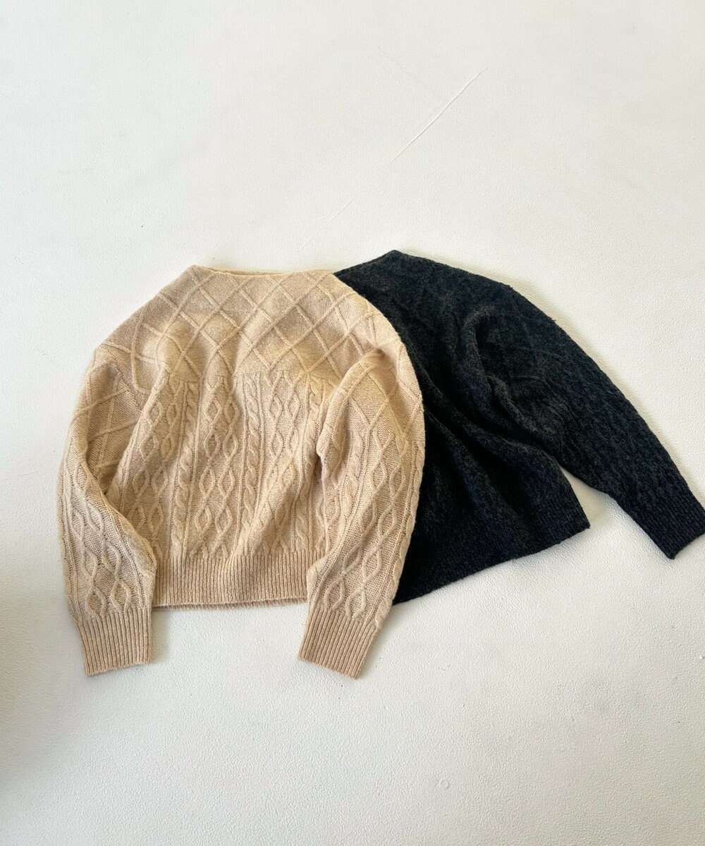 Feroux 【洗える】ケーブルアソート プルオーバーニット 