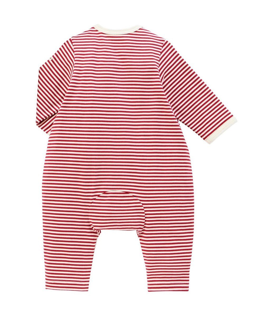 MIKI HOUSE HOT BISCUITS 【70-80cm】【Everyday Series】ワンポイント ボーダーカバーオール 