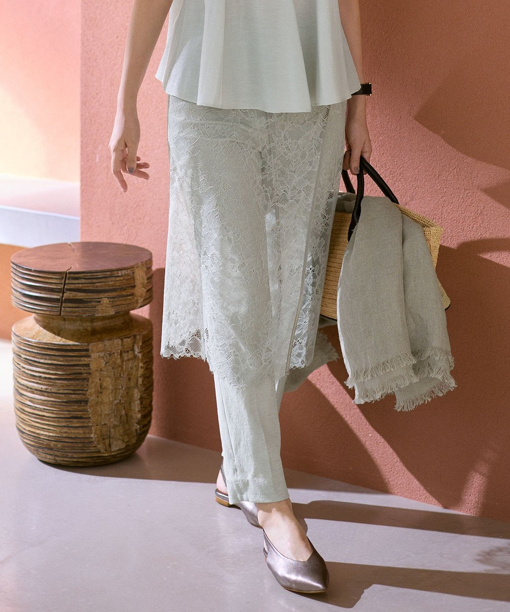 自由区 【SHIHOさん着用・昨年大好評・新色追加・後ろウエストゴム】シェルタリングテーパード パンツ 