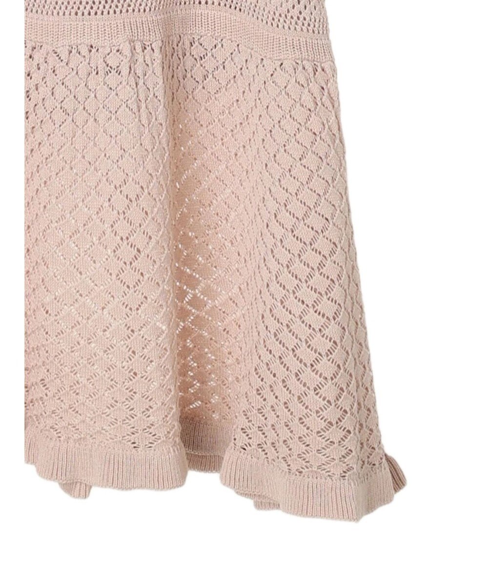 earth music&ecology ２点ＳＥＴ透かし編みカーディガン＋裾フレアスカート 