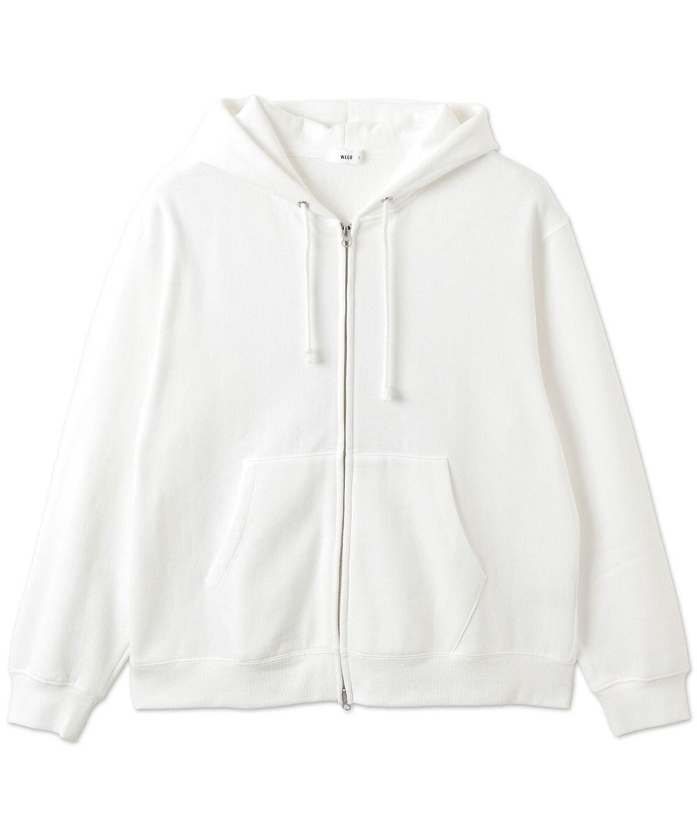 WEGO 【ユニセックス着用ITEM/裏起毛/SMLサイズ展開】リラックスフィットバックロゴジップパーカー 