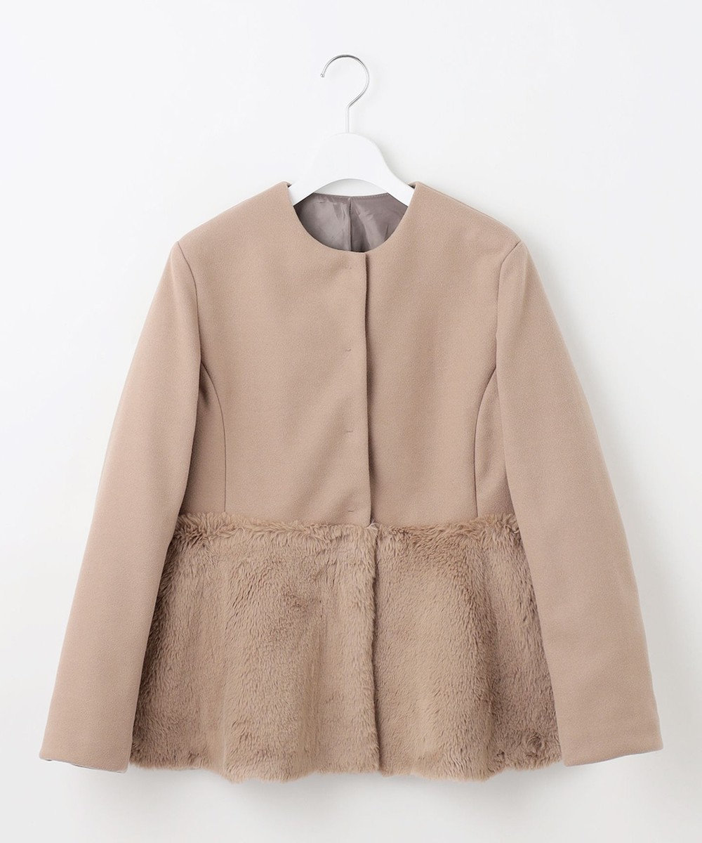 Feroux ペプラムファー ジャケット 