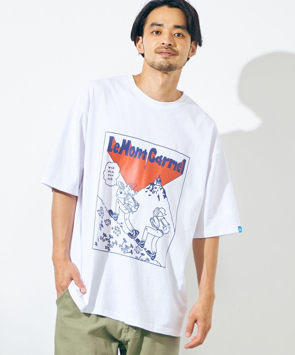 SHARE PARK MENS 【UNISEX】UVカット アートコラボTシャツ〈HIKING〉 ホワイト