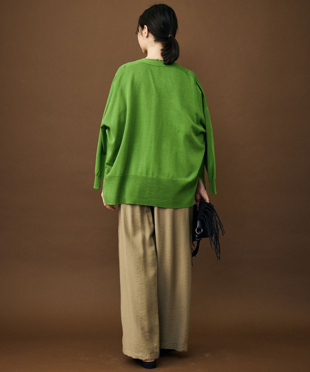 自由区 ドライシアーファインゲージ カーディガン 