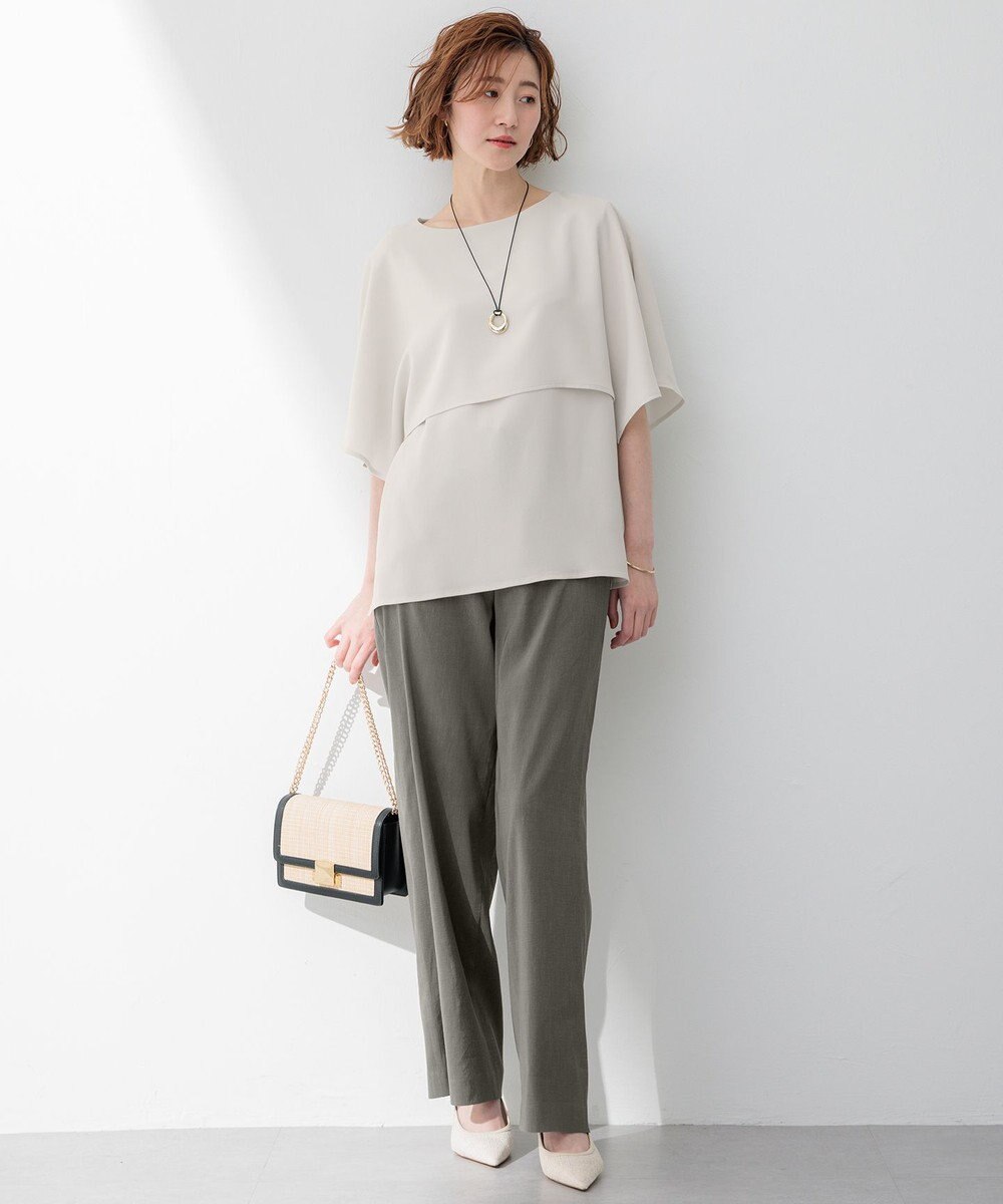 23区 L 【CLASSY.6月号掲載/洗える】リネンレーヨンストレッチ ワイドパンツ 