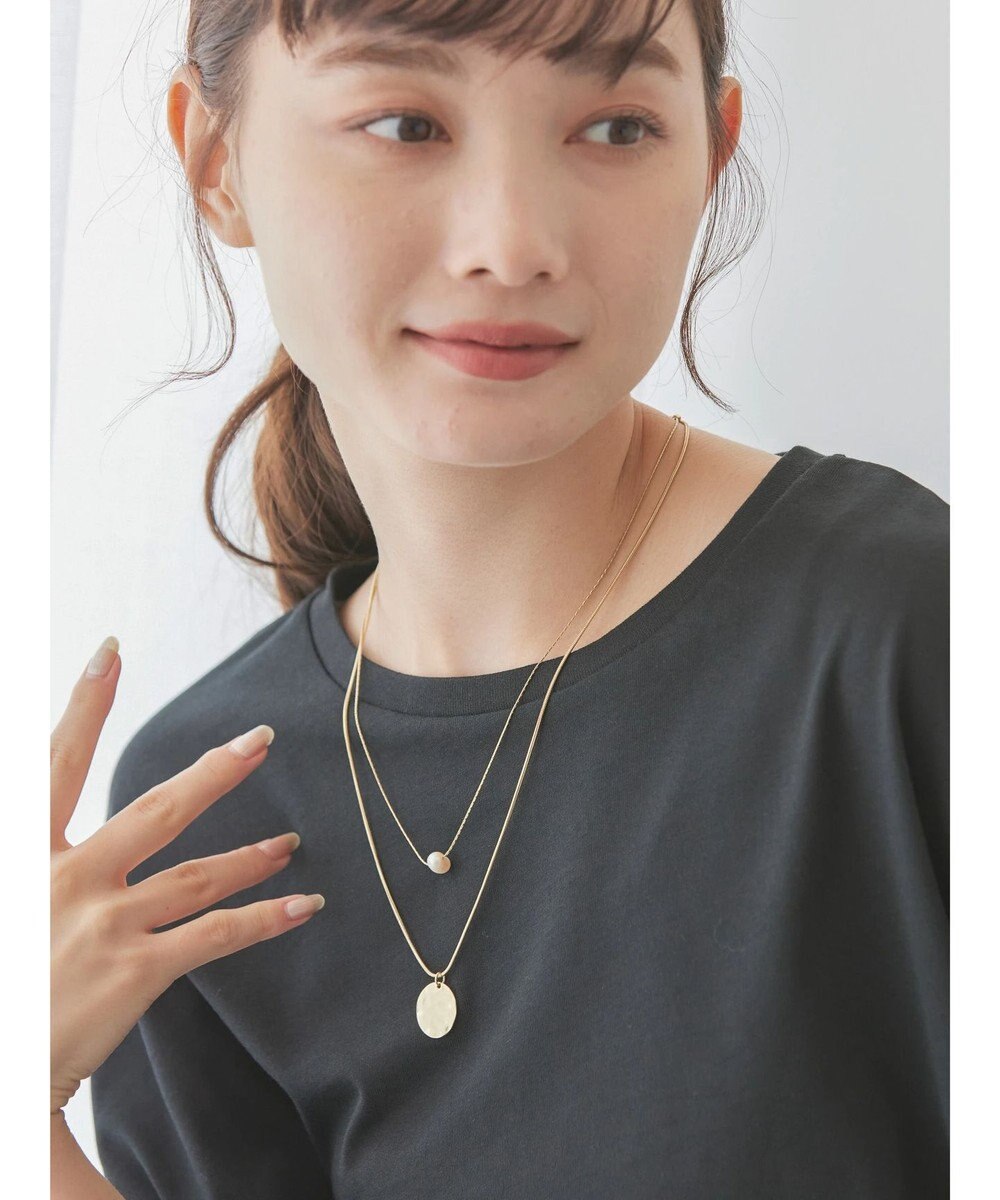 AMERICAN HOLIC テクスチャーメタル・淡水パールＳＥＴネックレス 