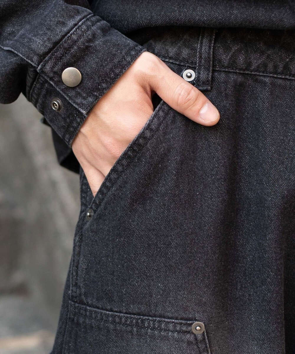 WEGO ワーカーズダブルニーデニムパンツ 