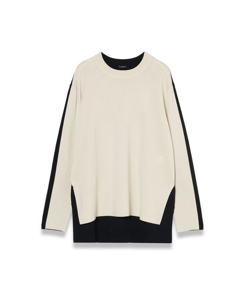 JOSEPH 【洗える】バイカラー　ロングスリーブニット 