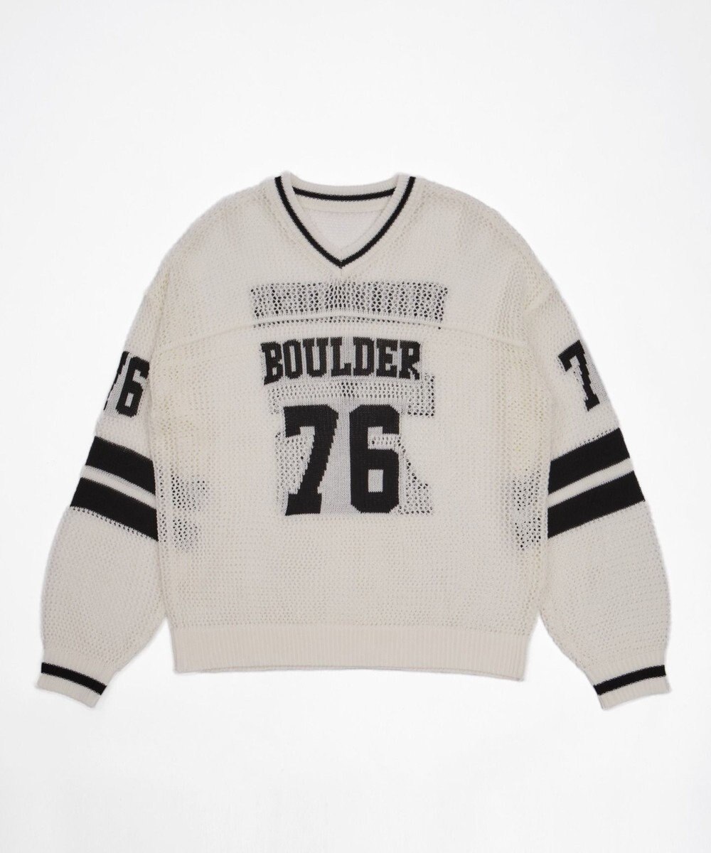 WEGO ナンバリングメッシュニットプルオーバー 