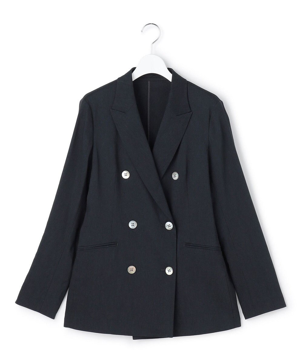 23区 【先行予約】リネンレーヨンストレッチ ダブルジャケット 