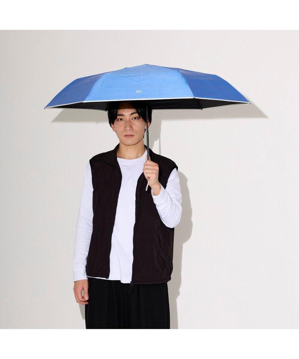 MOONBAT MIZUNO  (ミズノ) 無地 ロゴ 日傘 折りたたみ傘 パラソル 晴雨兼用 ユニセックス  軽量 一級遮光 遮熱効果 遮光率100% UV遮蔽100% 