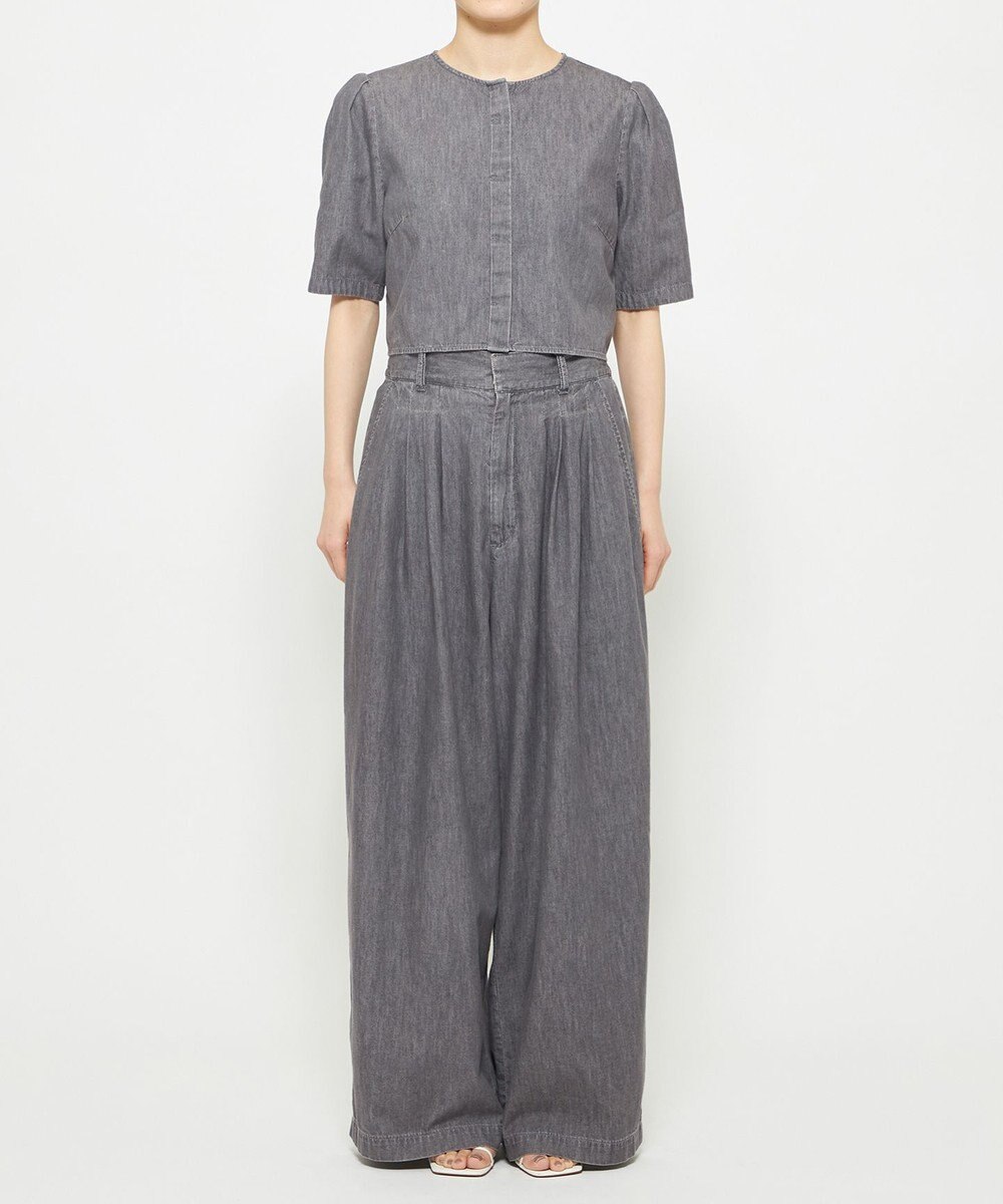 uncrave ライトデニム パフスリーブブラウス 