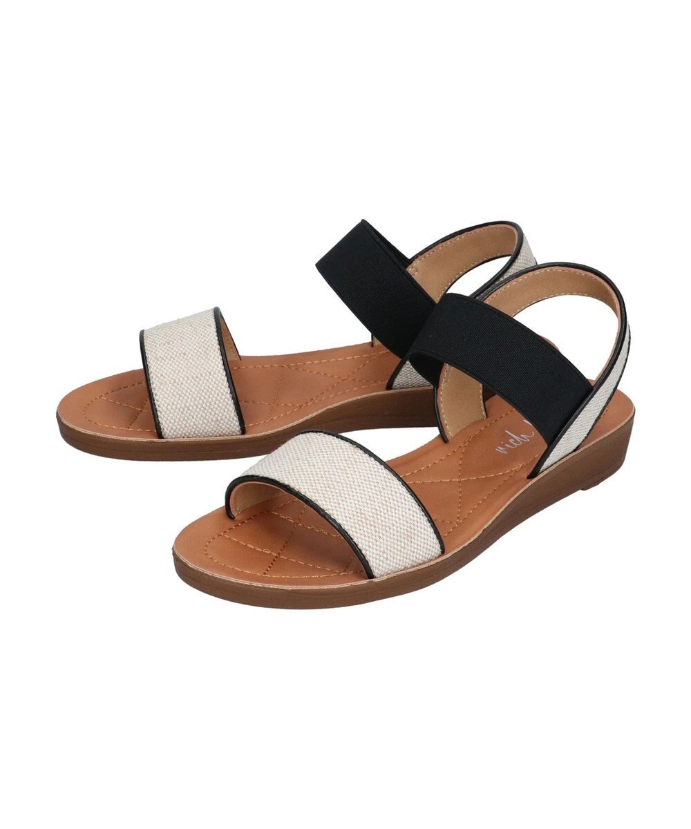 Green Parks ・ｒｉｃｈ　ｂｌｕｅ　雑材ゴムストラップサンダル 