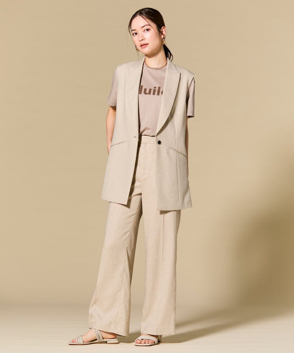 BEIGE， CAROLE / リネンライクノースリーブジレジャケット 