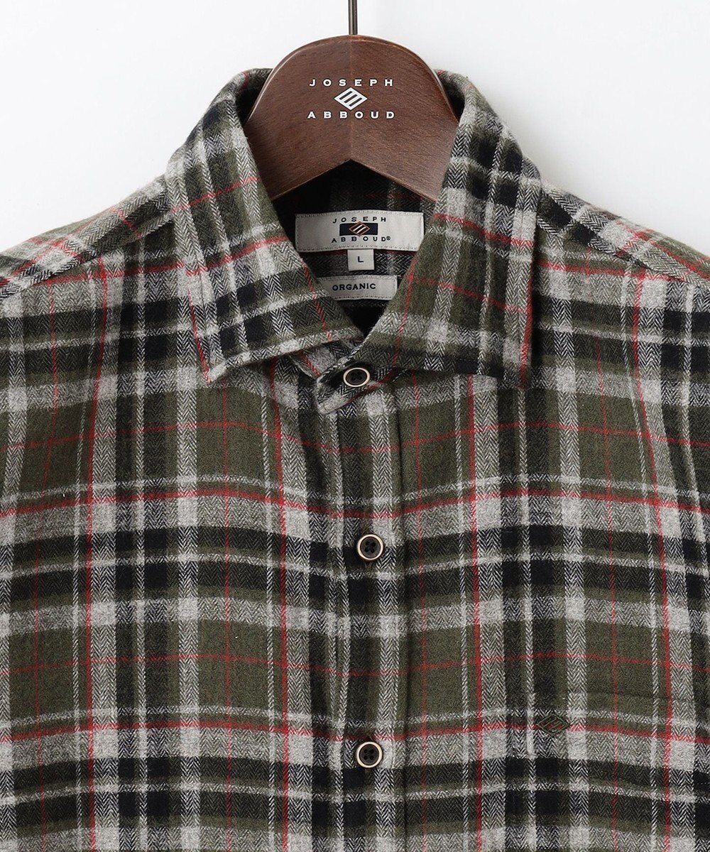 JOSEPH ABBOUD 【柔らかな肌触り/暖かい】 ラフィーコットンフランネルシャツ 