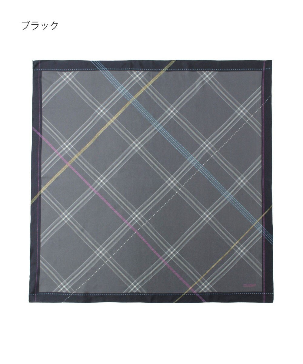MOONBAT MACKINTOSH PHILOSOPHY(マッキントッシュ フィロソフィー）シルクスカーフ チェック 88×88㎝ 日本製 