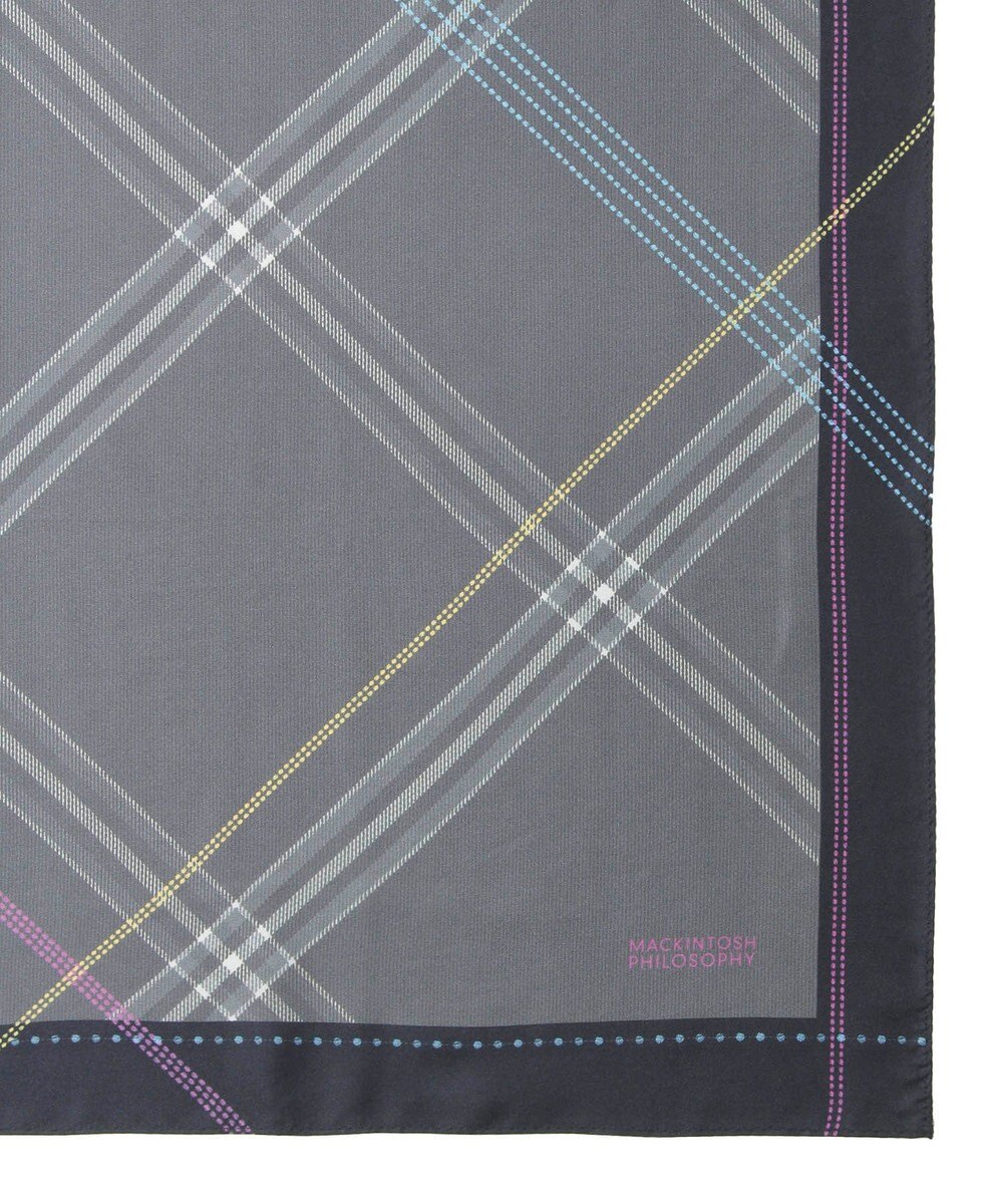 MOONBAT MACKINTOSH PHILOSOPHY(マッキントッシュ フィロソフィー）シルクスカーフ チェック 88×88㎝ 日本製 