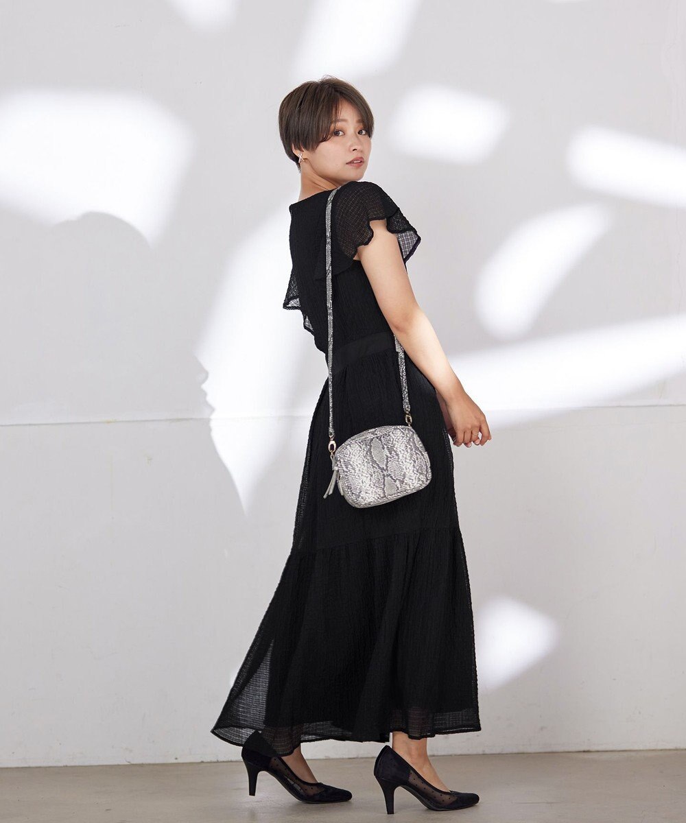 Tiaclasse L 【洗える】シフォンチェック配色フリルワンピース 