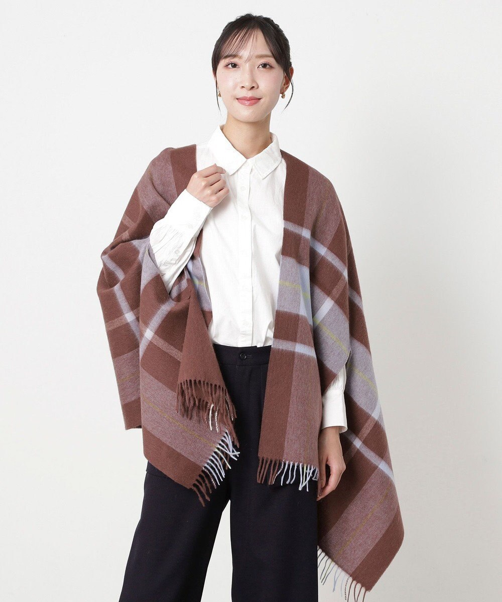 MOONBAT MACKINTOSH PHILOSOPHY(マッキントッシュ フィロソフィー）ウール100% 2WAYチェックポンチョストール 