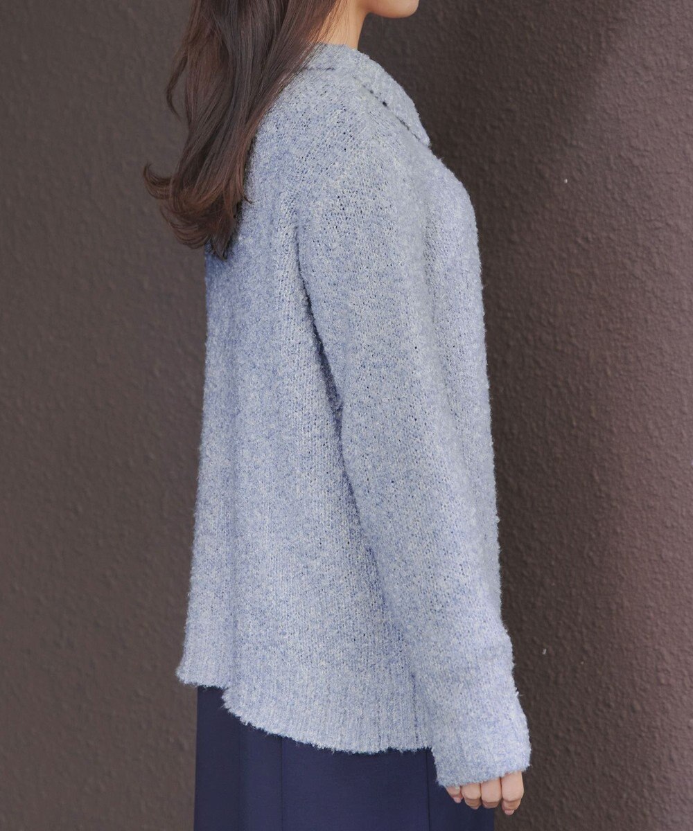 Tiaclasse 【着丈が選べる】ハイネックブークレカーディガン 